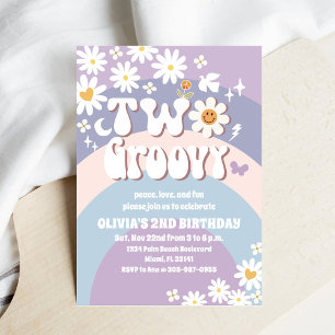Deux invitations d'anniversaire Groovy pour un deu