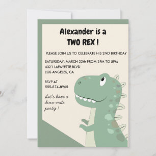 Deux invitations d'anniversaire rex pour un garçon