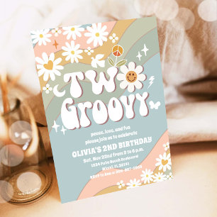 Deux invitations groovy pour un 2ème anniversaire