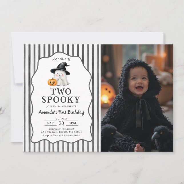 Deux invitations photo d'anniversaire des 2 ans Ha (Devant)