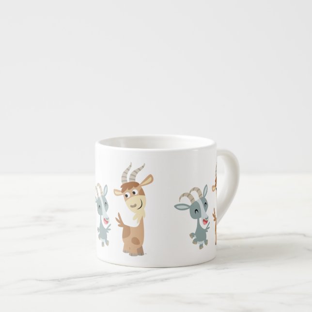 Deux Jolies chèvres Caricaturales Espresso Mug (Devant droit)