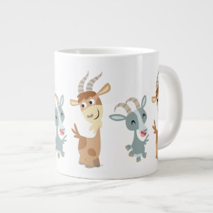 Deux Jolies chèvres caricaturales Jumbo Mug