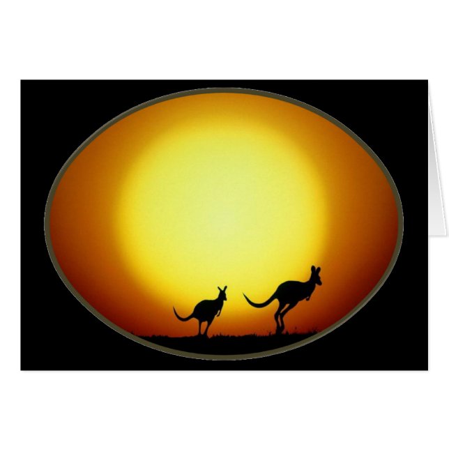 Deux kangourous silhouettés dans une conception (Devant Horizontal)