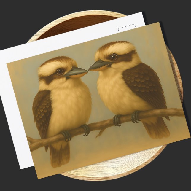 Deux Kookaburras Carte postale Australian Bird Art (Créateur téléchargé)