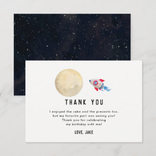 Deux La Lune 2e fête d'anniversaire Merci Cartes