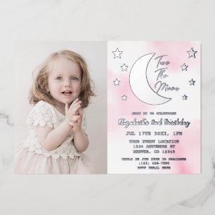 Deux La Lune 2e Invitation Foil Anniversaire