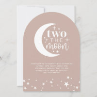 Deux La Lune Arché rose pâle Invitation Anniversai