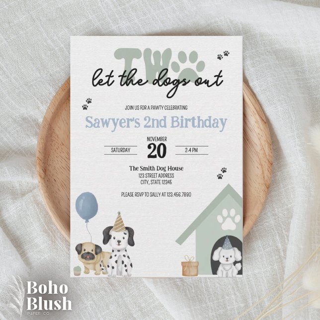 Deux laissez les chiens sortir | Invitation pour 2 (Créateur téléchargé)
