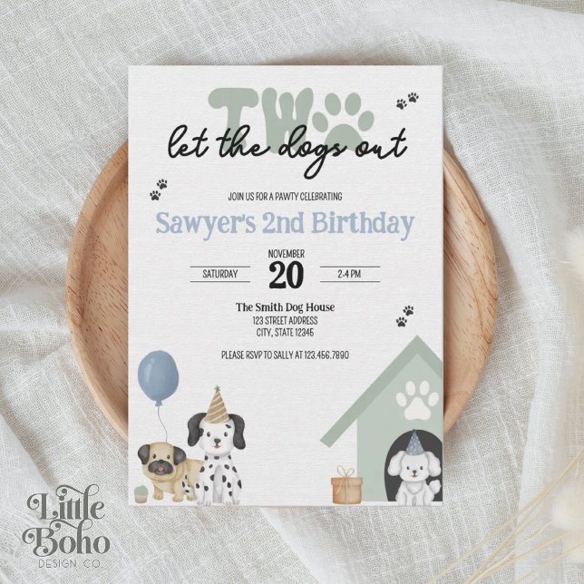 Deux laissez les chiens sortir | Invitation pour 2 (Créateur téléchargé)