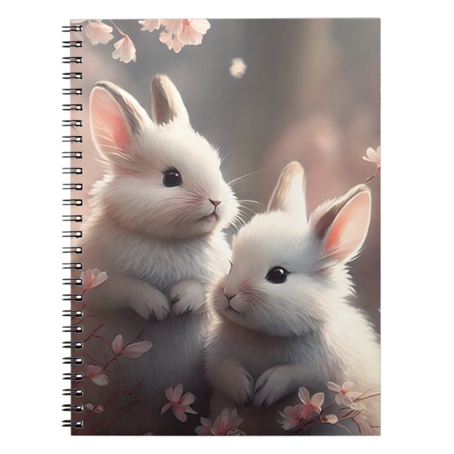 Deux lapins mignons avec Carnet photo sakura Spira (Devant)