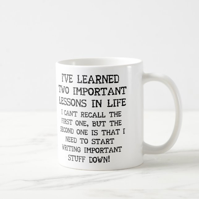 Deux leçons importantes Mug drôle ou mug de voyage (Droite)