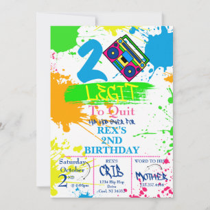 DEUX LEGIT À QUITTER 2e Anniversaire Invitation co