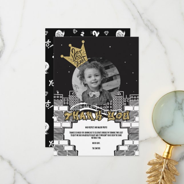 Deux Legs Pour Quitter Le Carte de remerciements P (Devant/Arrière en situation)