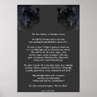 DEUX LOUPS CHEROKEE TALE Poster d'art