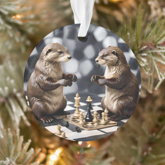 Deux loutres jouant aux échecs,  (Arbre)