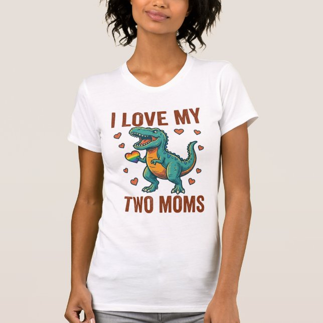 Deux mamans fières de la conception de T-Shirt vec (Devant)