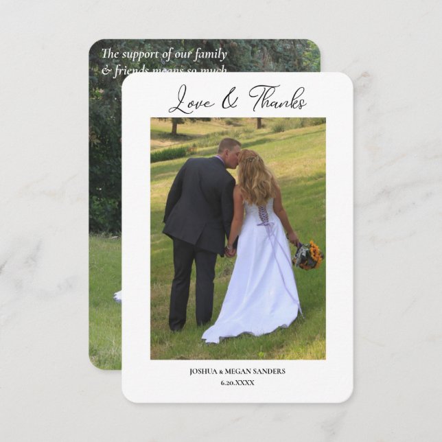 Deux Mariage photo moderne amour et merci (Devant / Derrière)
