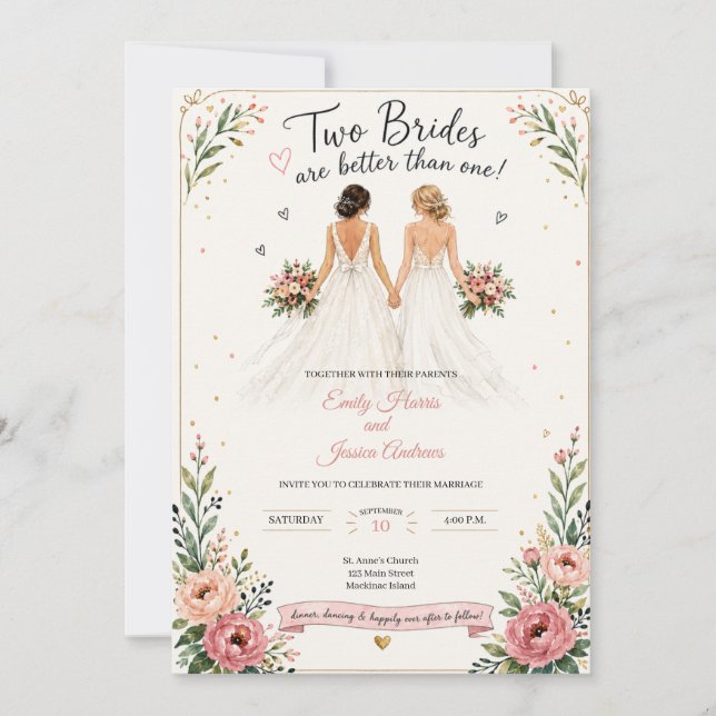 Deux mariées valent mieux qu'une invitation de mar (Devant)