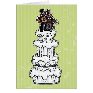 Deux mariés sur le gâteau de mariage (papa en