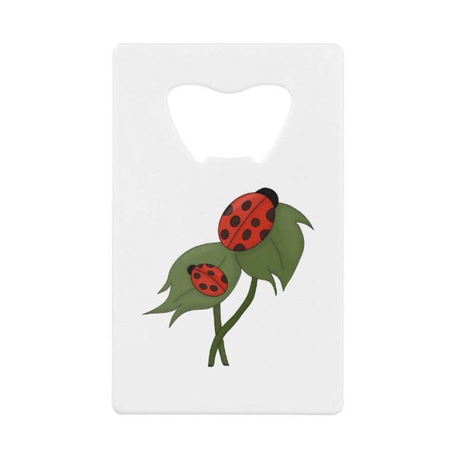 Deux mignons coccinelles sur un plante (Devant)