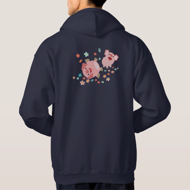 Deux mignons cochons en Sweat - shirt à capuche de (Dos)