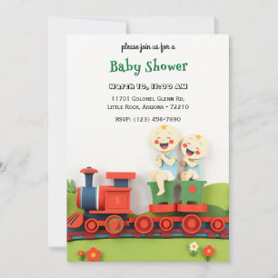 Deux mignons petits heureux sur la carte de Baby s