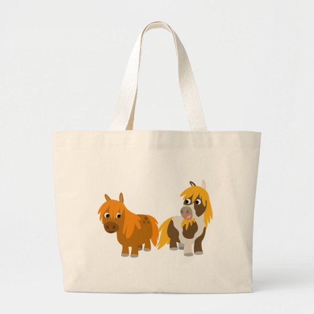 Deux mignons Poney Cartoon Sac personnalisé (Devant)
