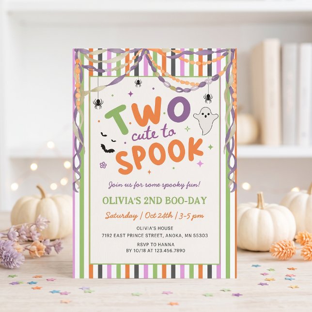 Deux mignons pour effrayer Invitation d'anniversai (Créateur téléchargé)
