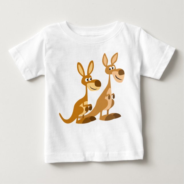 Deux mignons T-shirt Kangaroos pour bébé (Devant)