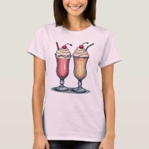 Deux Milkshakes Yummy, T-shirt Graphique pour femm
