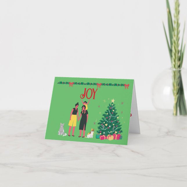 DEUX MOMS AVEC CARTE DE NOËL FILLE (Devant)