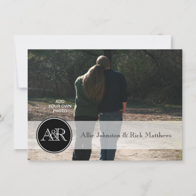 Deux Monogrammes Invitations De Mariage De Photos (Devant)