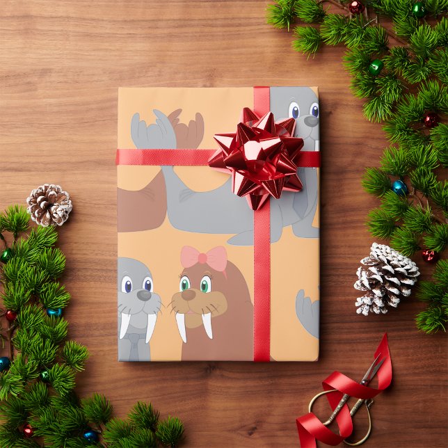Deux morses papier cadeau (Créateur téléchargé)
