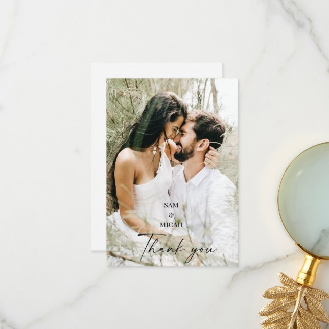 Deux noms de photo Mariage Merci vierge (Devant/Arrière en situation)