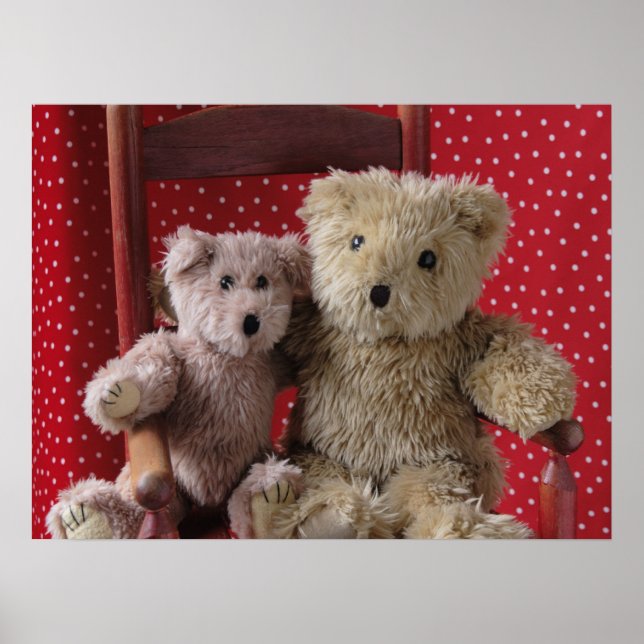 deux nounours dans une affiche rouge (Devant)