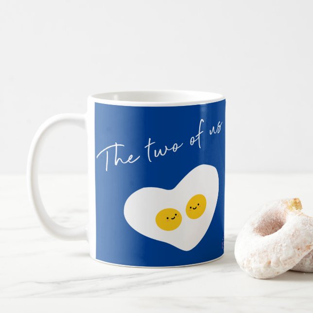 Deux oeufs dans l'amour Personnalisable Mug de caf (Avec donut)