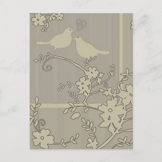 Deux oiseaux d'amour ~ Cartes postales / Invitatio (Devant)