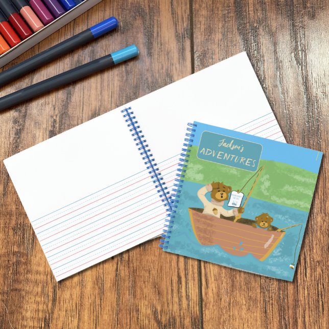 Deux ours bruns pêcheurs Journal d'été pour enfant (Créateur téléchargé)