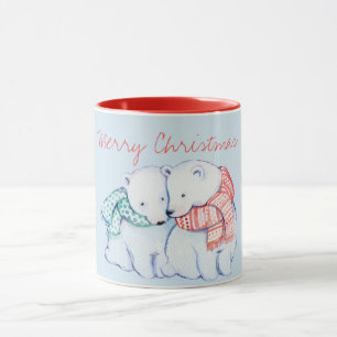 Deux ours polaires Joyeuse Mug de Noël