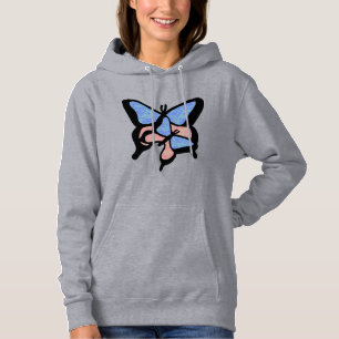 Deux papillons colorés Sweat - shirt à capuche fem