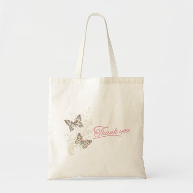 Deux papillons merci sac de faveur mariage (Devant)