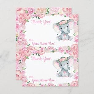 Deux par page Merci Cartes Elephant Girl Douche