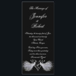 Deux Peacocks blancs et programme de monogramme ca<br><div class="desc">Donnez un ton de sophistication et d'élégance à votre mariage. Ce magnifique design mariage appelé Two White Peacocks and Heart Monogram, a deux paons blancs orientés devant un coeur de style scroll blanc. Placez votre monogramme au milieu de votre coeur pour une déclaration initiale parfaite. Vos noms sont sur le...</div>