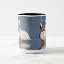 Deux pélicans blancs Mug