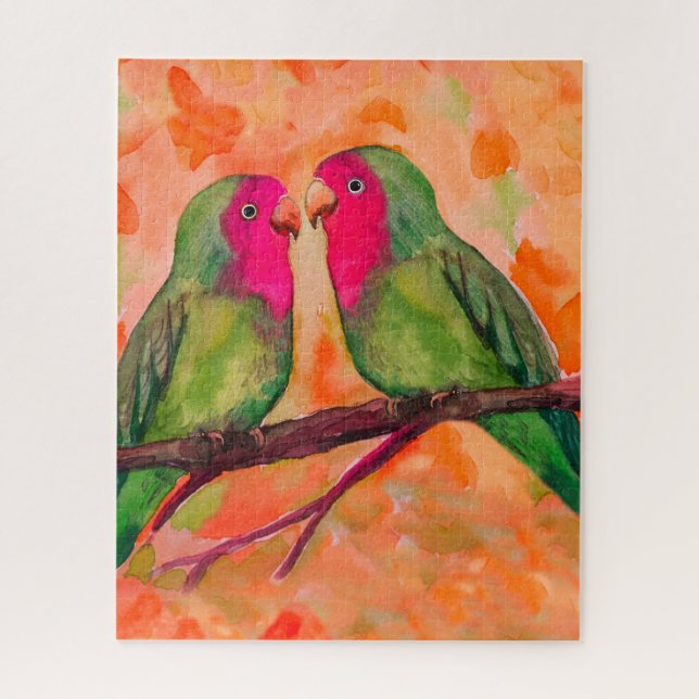 deux perroquets lovebird Puzzle (Vertical)
