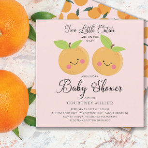 Deux petites cuties Twins Baby shower Invitation