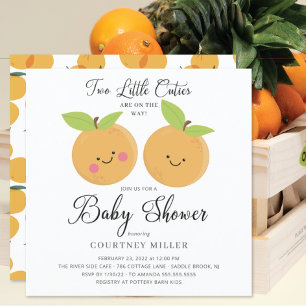 Deux petites cuties Twins Baby shower Invitation