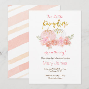 Deux petites invitations citrouilles Twin invitati