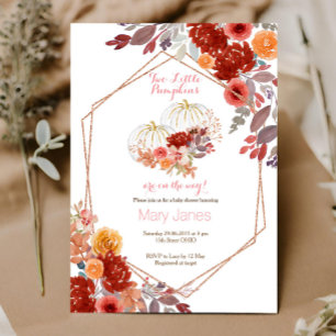 Deux petites invitations citrouilles Twin Marsala