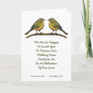 Deux Petits Oiseaux : Invitation de mariage simple